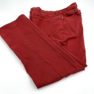 Gloria Vanderbilt Amanda High Rise Straight Leg Red Denim Jeans Size 16